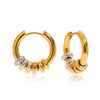 Wholesale Stainless Steel Geometric Circle Earrings With Gold And Silver Color Matching And Electroplating Design