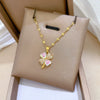 Wholesale Stainless Steel Geometric Clover Microencrusted Diamond Necklace For Women Elegant Style Clavicle Chain Accessories