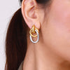 Wholesale Stainless Steel Geometric Colorblock Electroplated Women's Earrings