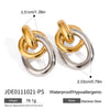 Wholesale Stainless Steel Geometric Colorblock Electroplated Women's Earrings