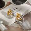 Wholesale Stainless Steel Geometric Colorblock Electroplated Women's Earrings