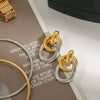 Wholesale Stainless Steel Geometric Colorblock Electroplated Women's Earrings