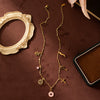 Wholesale Stainless Steel Geometric Constellation Pendant Necklace With 18K Gold Color Vacuum Plated