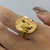 Wholesale Stainless Steel Geometric Cowboy Hat Ring With Electroplating For Women