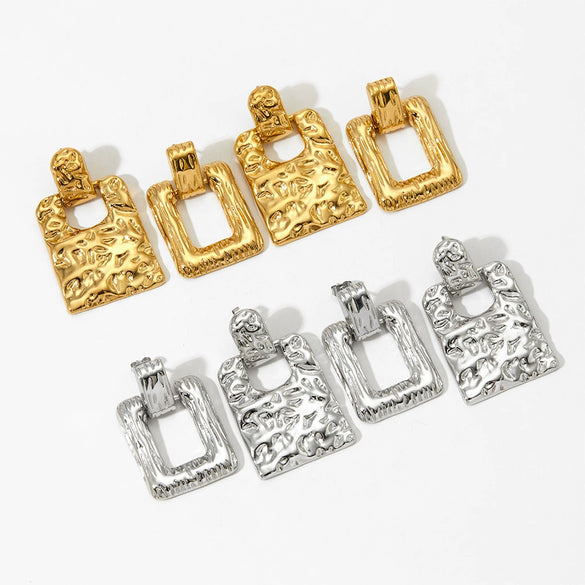 Wholesale Stainless Steel Geometric Creative Simple Light Luxury Niche Design Electroplated Earrings For Women