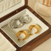 Wholesale Stainless Steel Geometric Crescent Cshaped Hollow Electroplated Earrings For Women