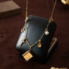 Wholesale Stainless Steel Geometric Cross Birthstone Pendant Necklace With Furnace Vacuum Plating 18K Gold Color Unisex