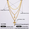 Wholesale Stainless Steel Geometric Cross Clavicle Chain Jewelry With 18K Gold Electroplating For Women