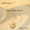 Wholesale Stainless Steel Geometric Cross Key Pendant Necklace With Rhinestone Electroplating For Women