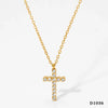Wholesale Stainless Steel Geometric Cross Necklace With Electroplating O Word Chain Light Luxury And Gorgeous Temperament