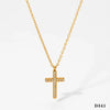 Wholesale Stainless Steel Geometric Cross Necklace With Electroplating O Word Chain Light Luxury And Gorgeous Temperament