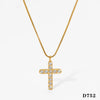 Wholesale Stainless Steel Geometric Cross Necklace With Electroplating O Word Chain Light Luxury And Gorgeous Temperament