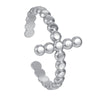 Wholesale Stainless Steel Geometric Cross Opening Adjustable Ring With Gold Plated Electroplating For Women And Men