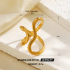 Wholesale Stainless Steel Geometric Cross Opening Ring With 18K Gold Plated Electroplating For Women Hip Hop Style