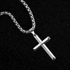 Wholesale Stainless Steel Geometric Cross Pendant Cuban Chain Polish Unisex Necklace