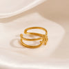 Wholesale Stainless Steel Geometric Cross Ring For Women 18K Gold Plated