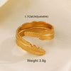 Wholesale Stainless Steel Geometric Cross Ring For Women With 18K Gold Plated Electroplating