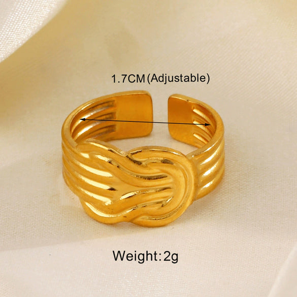 Wholesale Stainless Steel Geometric Cross Ring For Women With 18K Gold Plated Electroplating