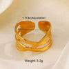Wholesale Stainless Steel Geometric Cross Ring For Women With 18K Gold Plated Electroplating