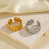 Wholesale Stainless Steel Geometric Cross Ring For Women With Real Gold Electroplating