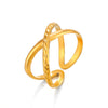 Wholesale Stainless Steel Geometric Cross Ring Gold Plated