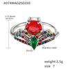Wholesale 316L Stainless Steel Geometric Crown Pattern Electroplated Adjustable Ring