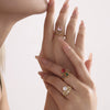 Wholesale 316L Stainless Steel Geometric Crown Pattern Electroplated Adjustable Ring
