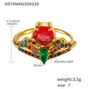 Wholesale 316L Stainless Steel Geometric Crown Pattern Electroplated Adjustable Ring