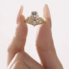 Wholesale 316L Stainless Steel Geometric Crown Pattern Electroplated Adjustable Ring