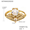 Wholesale 316L Stainless Steel Geometric Crown Pattern Electroplated Adjustable Ring