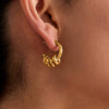 Wholesale Stainless Steel Geometric Cshaped Cut Out Earrings With 18K Gold Electroplating And Gold And Silver Color Matching Quiet And Elegant Original Design