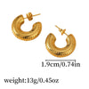Wholesale Stainless Steel Geometric Cshaped Earrings For Women 18K Goldplated