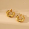 Wholesale Stainless Steel Geometric Cshaped Earrings For Women 18K Goldplated