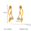 Wholesale Stainless Steel Geometric Cshaped Earrings Inlaid With Zircon For Women