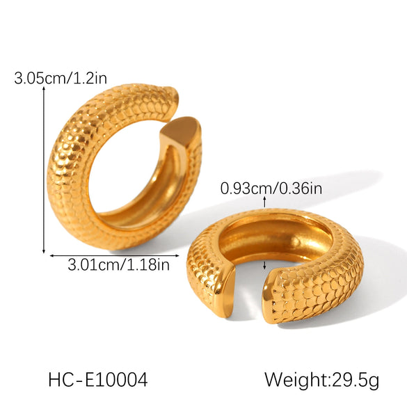 Wholesale Stainless Steel Geometric Cshaped Electroplated Ear Clip Earrings For Women