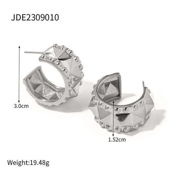Wholesale Stainless Steel Geometric Cshaped Electroplated Earrings For Women