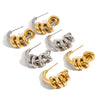 Wholesale Stainless Steel Geometric Cshaped Electroplated Women's Earrings