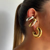 Wholesale Stainless Steel Geometric Cshaped Hollow Electroplated Ear Clip Earrings