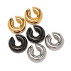 Wholesale Stainless Steel Geometric Cshaped Hollow Electroplated Ear Clip Earrings