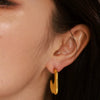 Wholesale 316L Stainless Steel Geometric Cshaped Pleated Earrings With Pvd Plating