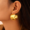 Wholesale Stainless Steel Geometric Ctype Pvd Plated Gold Fadeless Fashion Earrings For Women