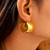 Wholesale Stainless Steel Geometric Ctype Pvd Plated Gold Fadeless Fashion Earrings For Women