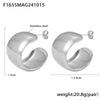 Wholesale Stainless Steel Geometric Ctype Pvd Plated Gold Fadeless Fashion Earrings For Women