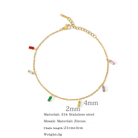 Wholesale Stainless Steel Geometric Cube Zircon Pendant Clavicle Chain Electroplated Unisex Jewelry