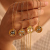 Wholesale 316L Stainless Steel Geometric Devil's Eye Pendant Necklace With Electroplating Light Luxury Style
