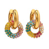 Wholesale Stainless Steel Geometric Diamond Earrings For Women With Electroplating Treatment Light Luxury Style