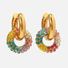 Wholesale Stainless Steel Geometric Diamond Earrings For Women With Electroplating Treatment Light Luxury Style