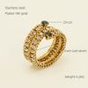 Wholesale 316L Stainless Steel Geometric Diamond Multi Layer Opening Adjustable Women's Ring