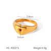 Wholesale Stainless Steel Geometric Diamond Ring For Women