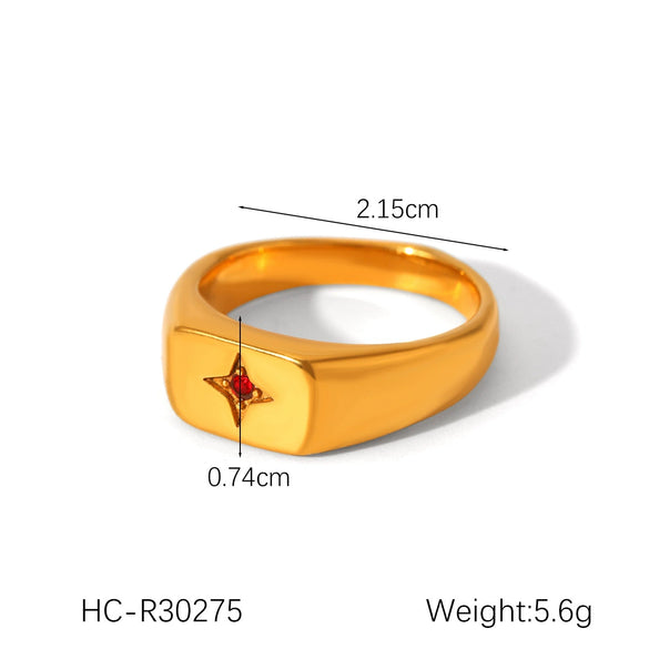 Wholesale Stainless Steel Geometric Diamond Ring For Women